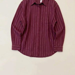 burgundy with white shirt